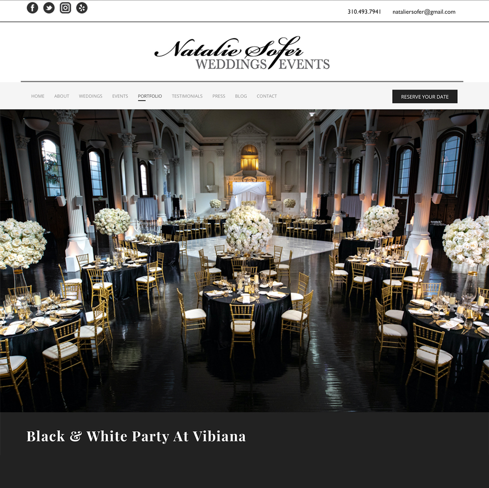 Natalie Sofer Weddings & Events Website & Logo Design